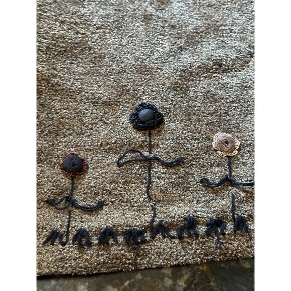 Vintage Surrealist Button Up Cropped Cardigan Floral Embroidery Large Buttons L - Picture 7 of 12